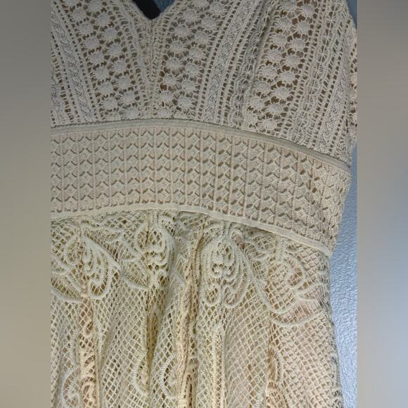 Altar'd State Lace Crochet Boho Glam Maxi Dress Womens Size S Romantic Coquette - Picture 9 of 11